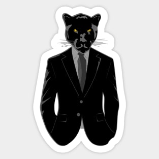 Panther in Black Suit Sticker